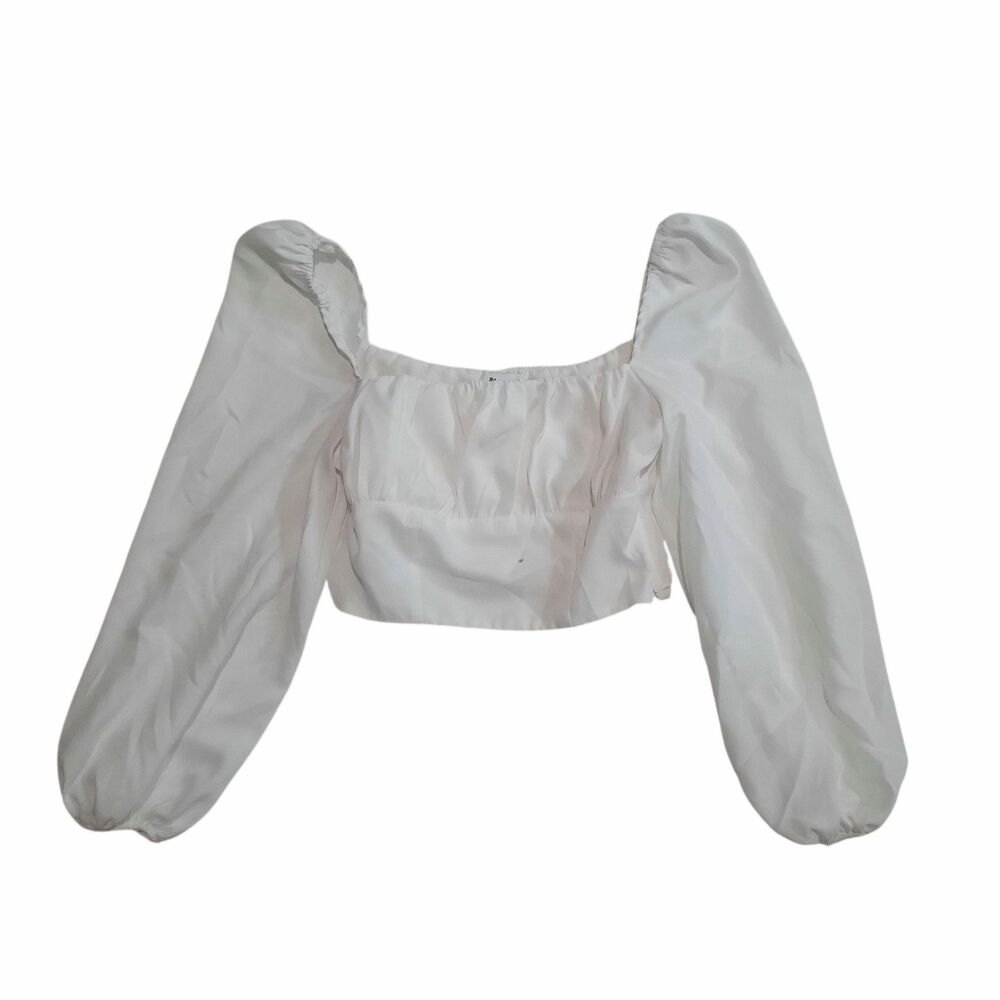 Princess Polly Women's White Long Sleeve Crop Top Sz 4 ARIAH TOP